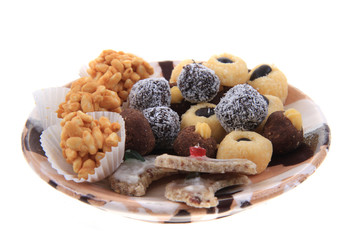 christmas cookies and desserts isolated