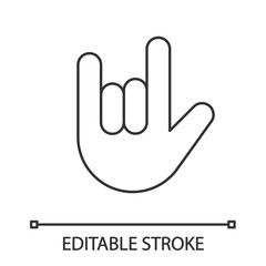 Fototapeta premium Love you hand gesture linear icon