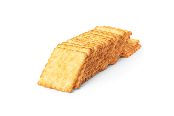 Cracker cookies isolated on white background. 