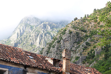 Fototapeta na wymiar Montenegro. Tile roof