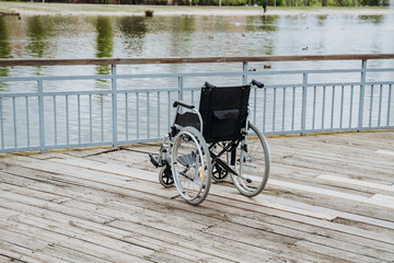 Wheelchair alone in the park