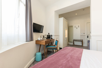 Interior of a luxury hotel bedroom