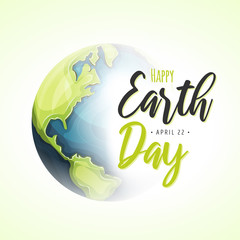 World Earth Day Background/ Illustration of a happy earth day banner, for nature and environment preservation holiday celebration - 263867187