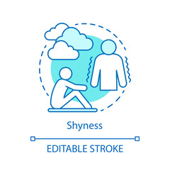 Shyness concept icon