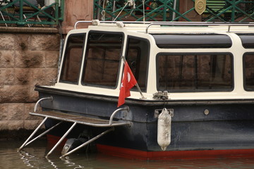 a boat in porsuk river, eskisehir
