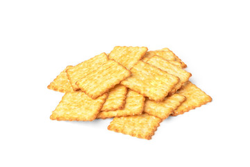 Cracker cookies isolated on white background. 