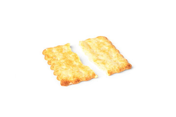 Cracker cookies isolated on white background. 