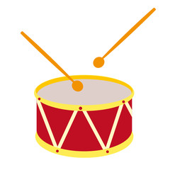 Festive Carnival drums. Isolated on white background.Vector illustration.