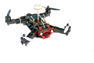 Dron, quadro copter Isolated on white background