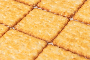 Cracker cookies isolated on white background. 