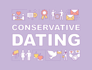 Conservative dating word concepts banner