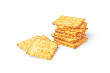 Cracker cookies isolated on white background. 