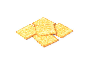 Cracker cookies isolated on white background. 