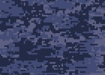 Digital blue military camouflage textured background