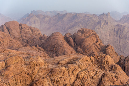 Middle East or Africa, picturesque bare mountain range and a large sandy valley desert landscapes landscape photography