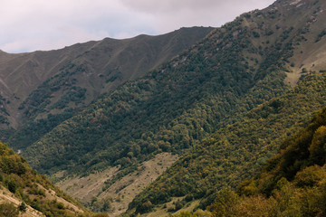Beautiful view of the Caucasus Mountains along the Georgian Military Road