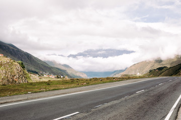 Military Georgian Road in the Caucasus Mountains