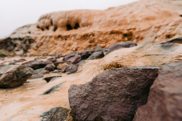 yellow stones. mineral springs on the Military Georgian Road.