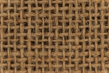 Burlap woven texture seamless. jute background close up macro