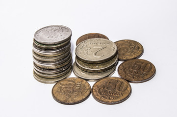 coins isolated on white background