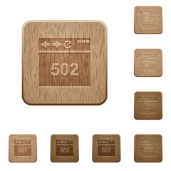 Browser 502 Bad gateway wooden buttons