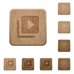 wooden playlist button