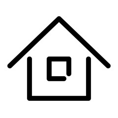 Home sign. Symbol of house. Outline modern design element. Simple black flat vector icon with rounded corners