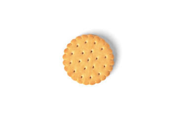Cookies with milk filling isolated on white background