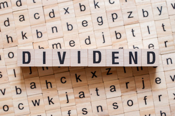 Dividend word concept