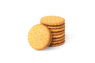 Cookies with milk filling isolated on white background