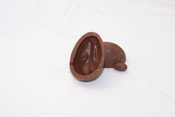 Opened chocolate easter egg