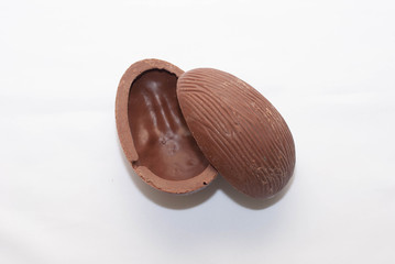 Opened chocolate easter egg