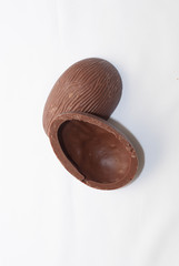 Opened chocolate easter egg