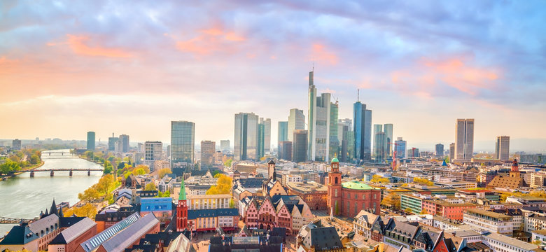 View of Frankfurt city skyline in Germany