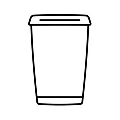 Coffee cup outline vector sign.