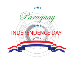 paraguay independence day logo design vector