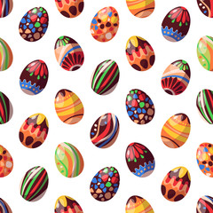 Vector seamless pattern on the Easter theme; chocolate eggs.