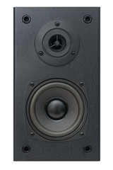 front side of an acoustic speaker with two speakers