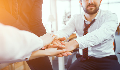 Fototapeta premium People making hands together