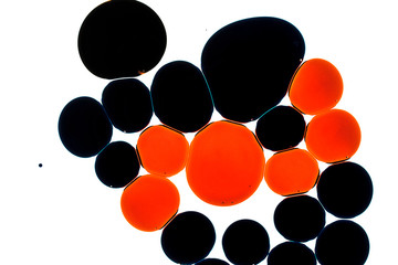 Background of red, black ink waves