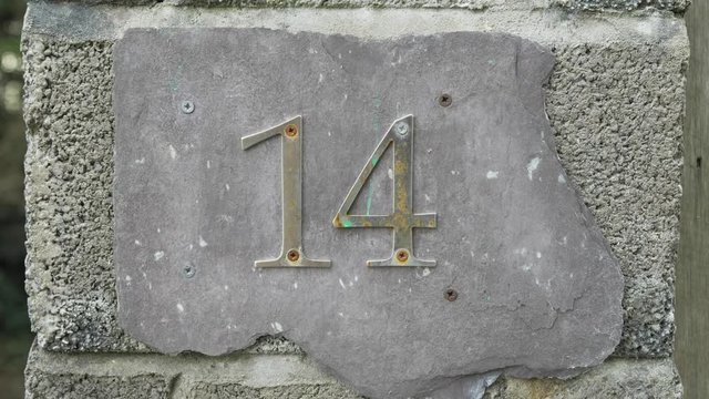 Generic house number on a wall