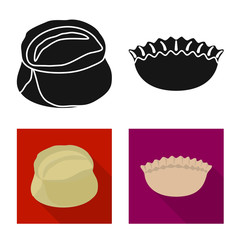 Vector design of products  and cooking symbol. Set of products  and appetizer vector icon for stock.