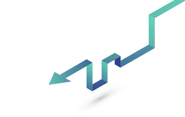 freccia, direzione, percorso, zig zag, impresa, 