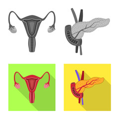 Isolated object of biology and scientific symbol. Collection of biology and laboratory stock vector illustration.