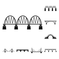 Vector design of construct and side icon. Collection of construct and bridge stock vector illustration.