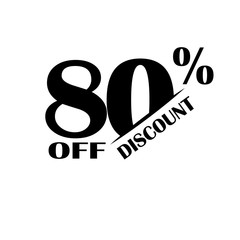 Sales discount icon. Special offer price. 80 percent - Vector
