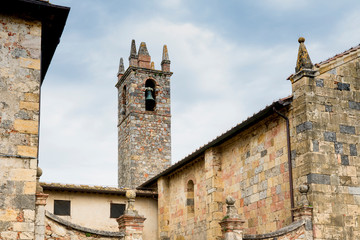 tower of Santa Maria Assunta, Monteriggioni, Tuscany, Italy