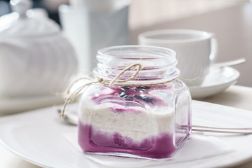Obraz na płótnie Canvas berry dessert in jar