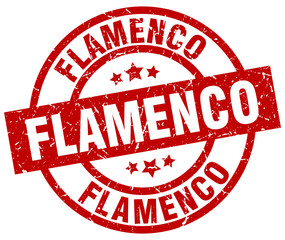 flamenco round red grunge stamp