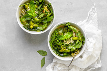 Spring green minestrone verde soup